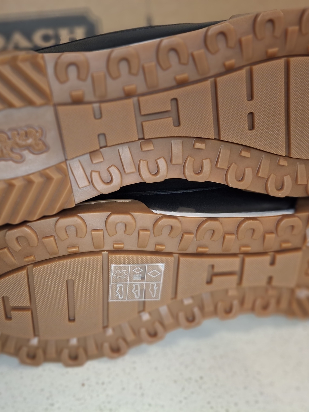 Coach Black Leather Sneakers with Gum Sole - Picture 4 of 6
